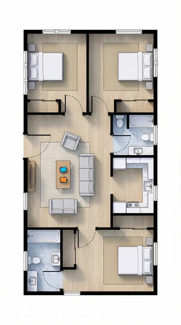 Compact Bright 3-Bed floorplan