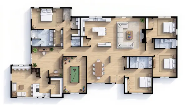 Sleek Dark 4-Bed Home floorplan