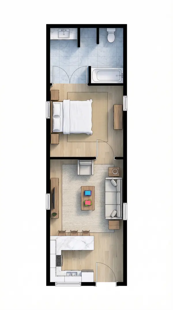 Bright 1-Bed floorplan