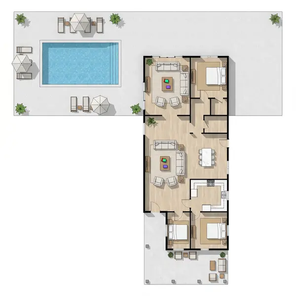 Sleek Industrial 4-Bed floorplan