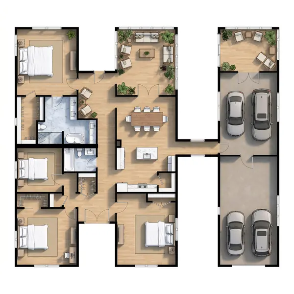 Sprawling Dark 5-Bed floorplan