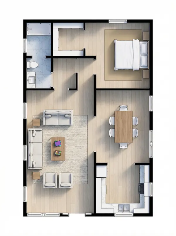 Bold 2-Bed Compact Home floorplan