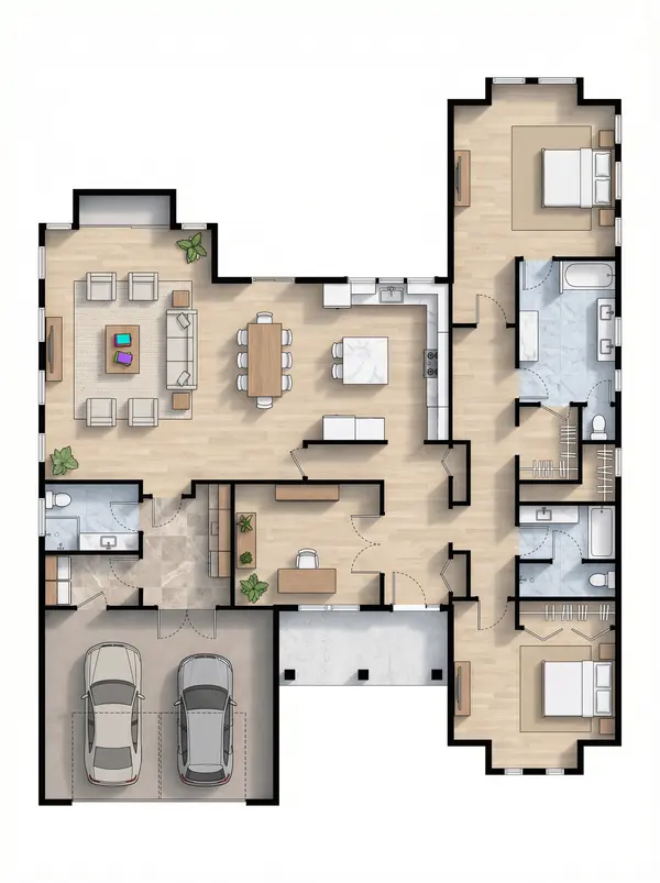 Spacious 2-Bed Natural House floorplan