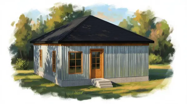Compact Industrial 2-Bed House exterior render