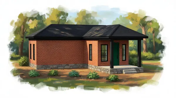 Classic 1-Bed Brick House exterior render