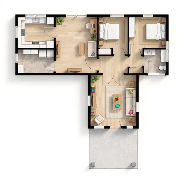 Classic 1-Bed Brick House floorplan