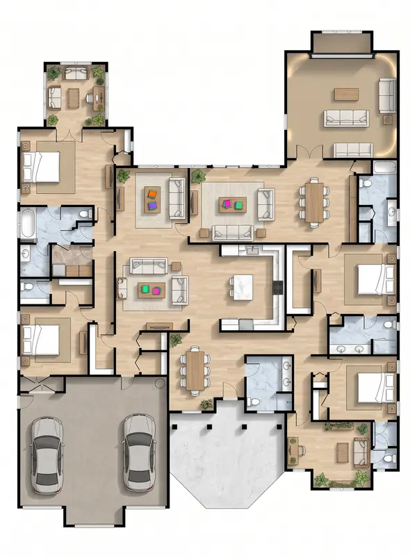 Bold Dark 5-Bed House floorplan