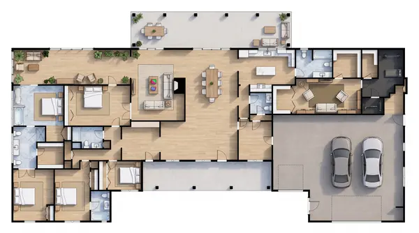 Sprawling Dark 5-Bed House floorplan