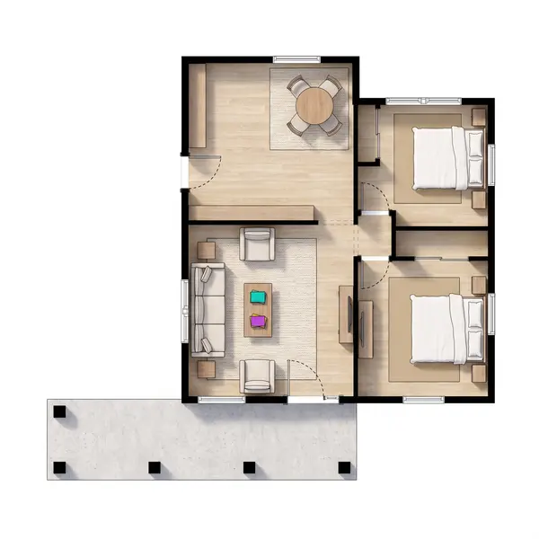 Industrial 1-Bed Home floorplan