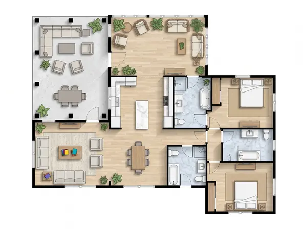 Cozy Natural 2-Bed House floorplan