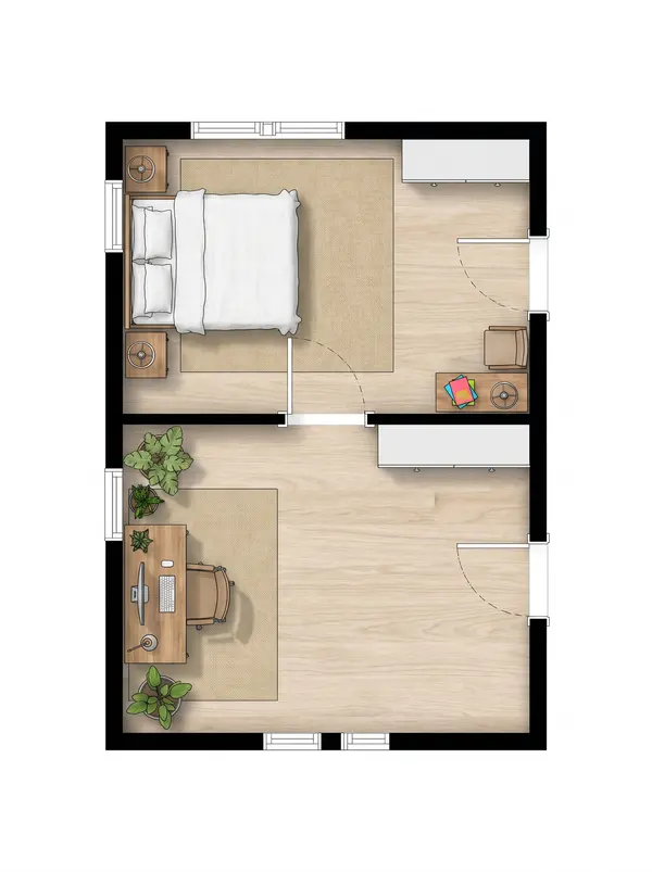 Cozy Bright 1-Bed floorplan