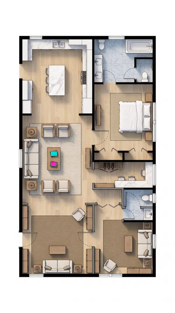 Earthy 1-Bed Home floorplan