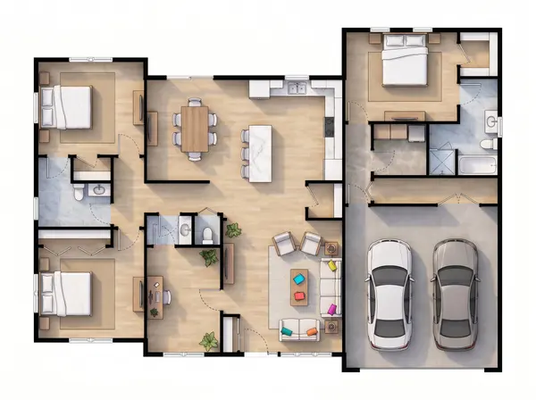 Bright 3-Bed Residence floorplan