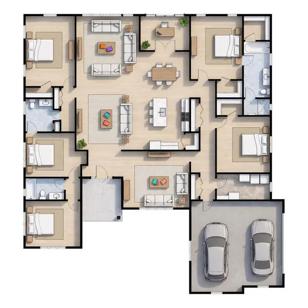 Sprawling Dark 5-Bed Ranch floorplan