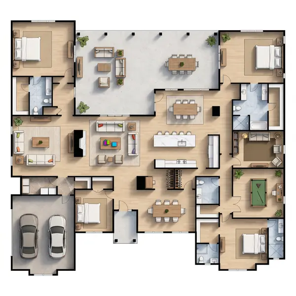 Sprawling Earthy 5-Bed House floorplan