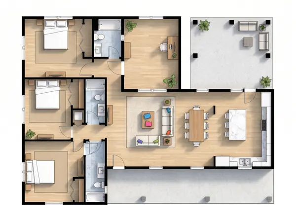 Natural 2-Bed House floorplan