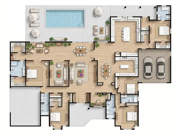 Sprawling Dark 5-Bed floorplan