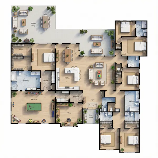 Sprawling Bright 6-Bed House floorplan