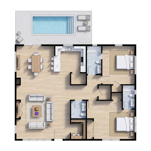 Compact Bright 2-Bed House floorplan