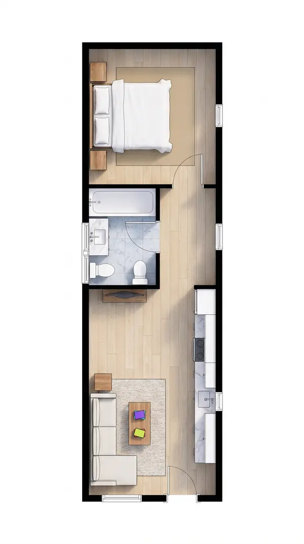 Cozy Earthy 1-Bed floorplan