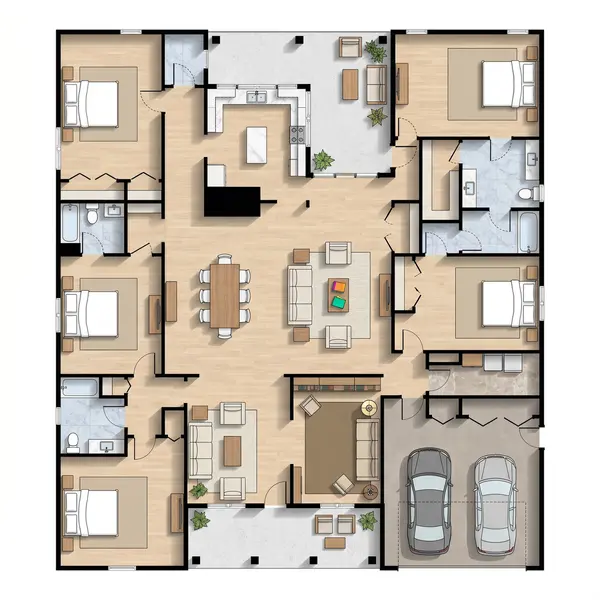 Sprawling Earthy 5-Bed House floorplan