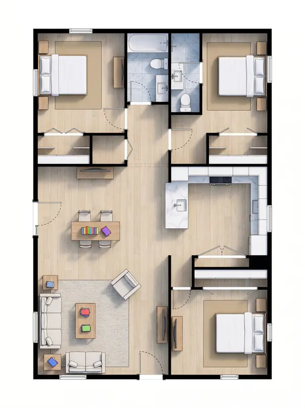 Bold 1-Bed Retreat floorplan