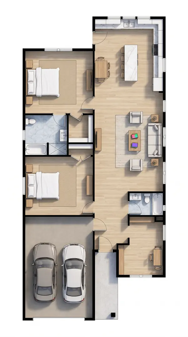 Earthy 2-Bed House floorplan