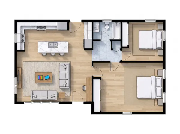 Cozy Natural 2-Bed floorplan