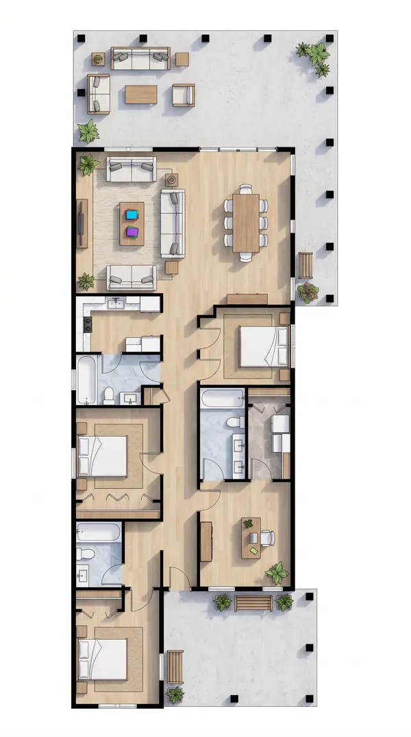 Bright 2-Bed Home floorplan