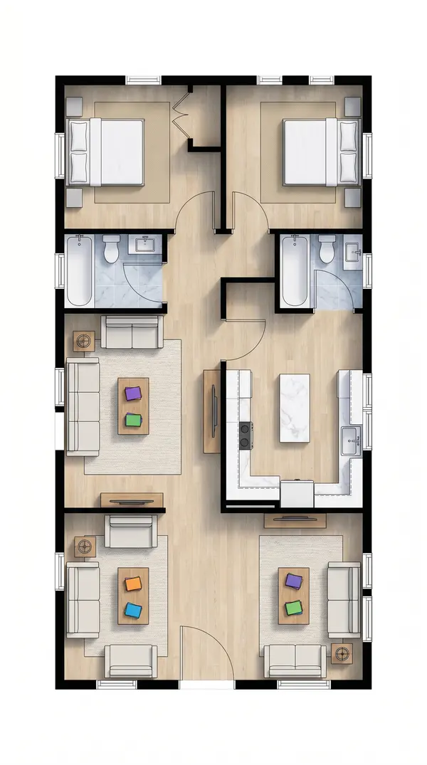 Compact Bold 3-Bed floorplan