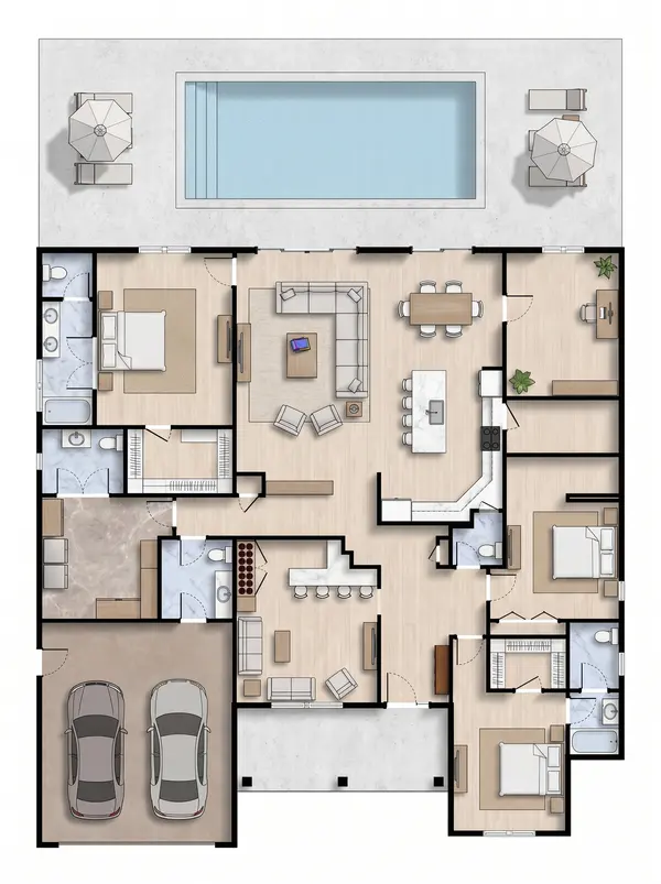 Spacious Bright 4-Bed floorplan