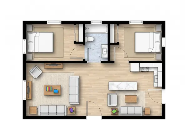 Bright 1-Bed House floorplan