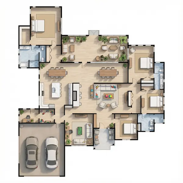 4 Bed 3 Bath House Plan floorplan