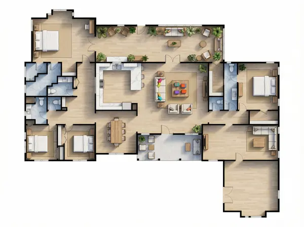 Sprawling Earthy 4-Bed floorplan
