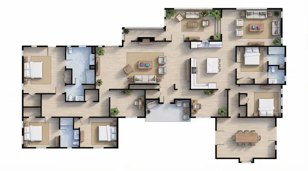 Sprawling Earthy 4-Bed floorplan