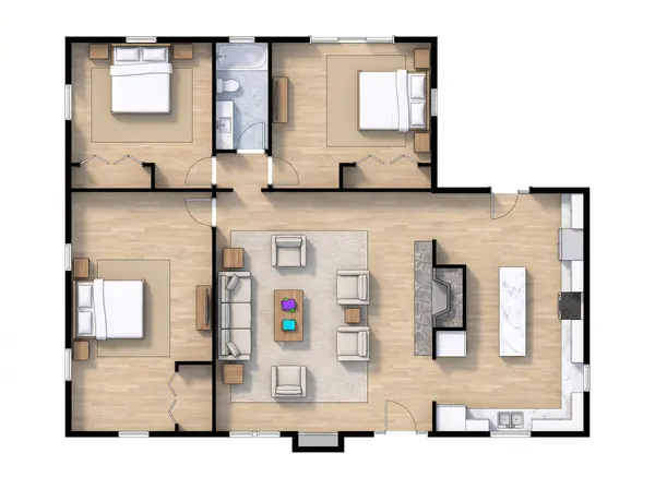 Cozy Natural 2-Bed floorplan