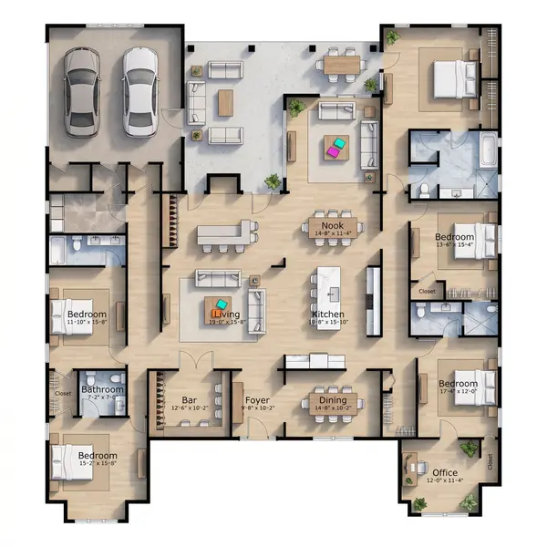Sprawling Earthy 5-Bed House floorplan