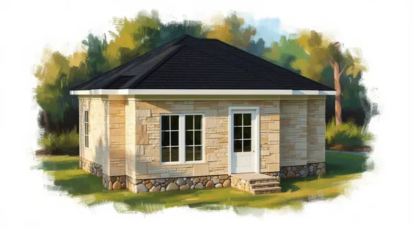 Natural 1-Bed House exterior render