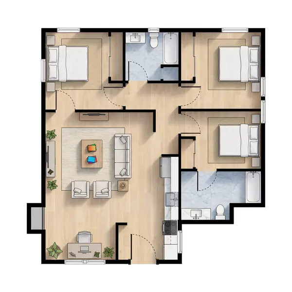 Natural 1-Bed House floorplan