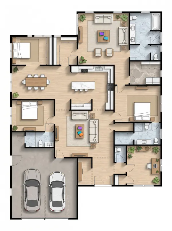 Sprawling Earthy 3-Bed floorplan
