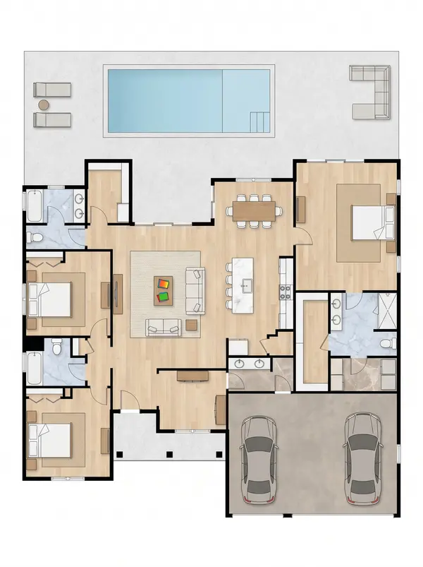 Spacious Earthy 3-Bed Home floorplan