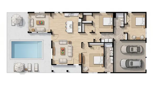 Spacious Earthy 2-Bed floorplan