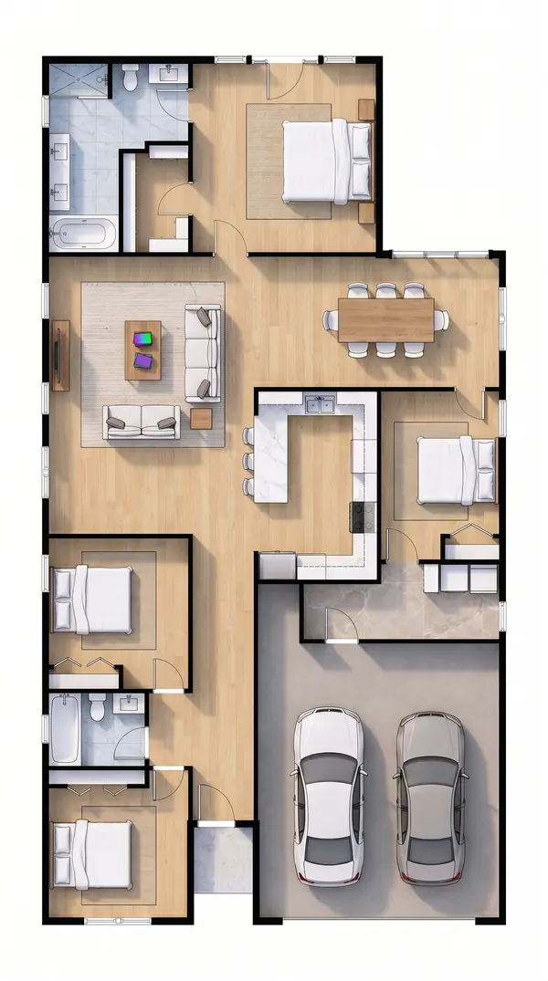 Spacious Bright 4-Bed floorplan