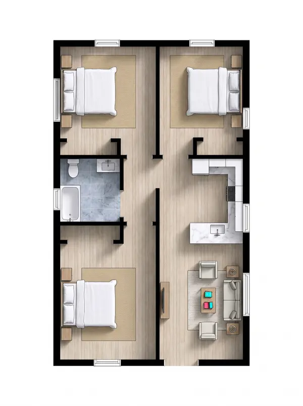 Compact Classic 2-Bed House floorplan