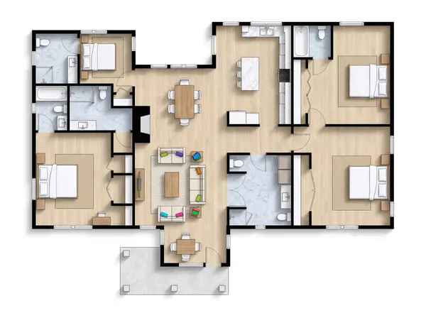 Cozy Earthy 3-Bed House floorplan