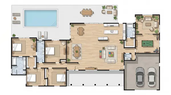 Sprawling Dark 3-Bed floorplan