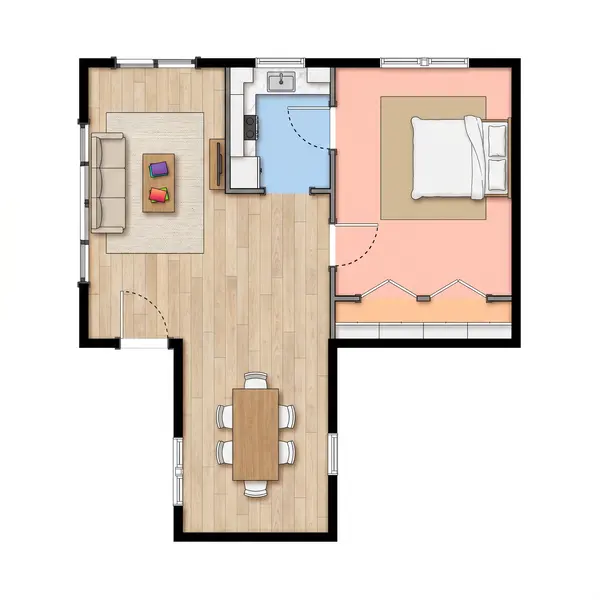 Cozy Rustic 1-Bed floorplan