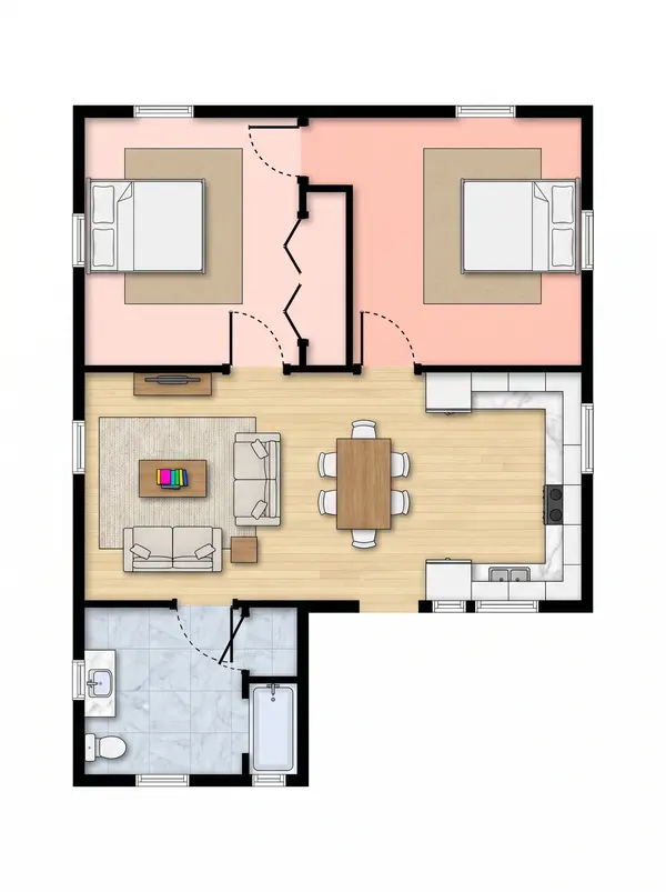 Compact Natural 2-Bed Home floorplan