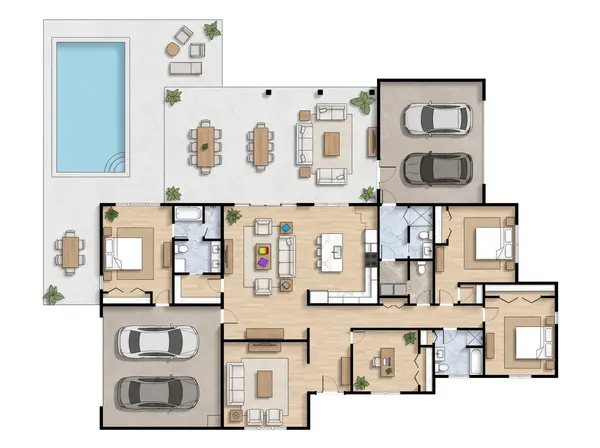 Sprawling Dark 3-Bed floorplan