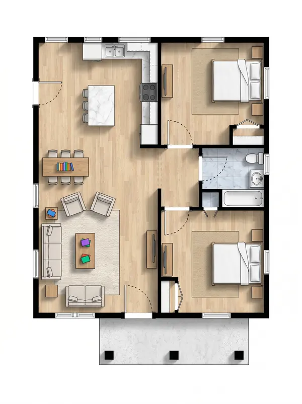 Compact Classic 2-Bed floorplan